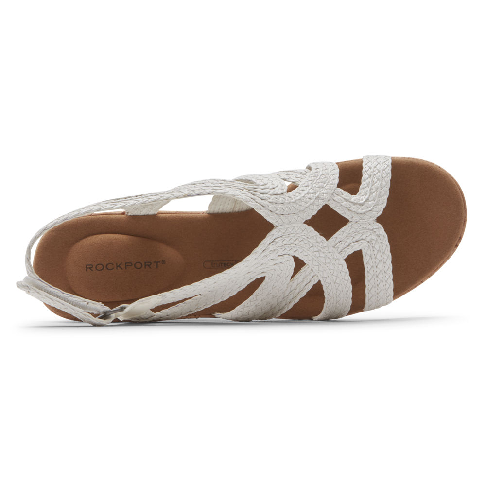 Rockport Sandals For Womens White - Briah Braided - RT9382564